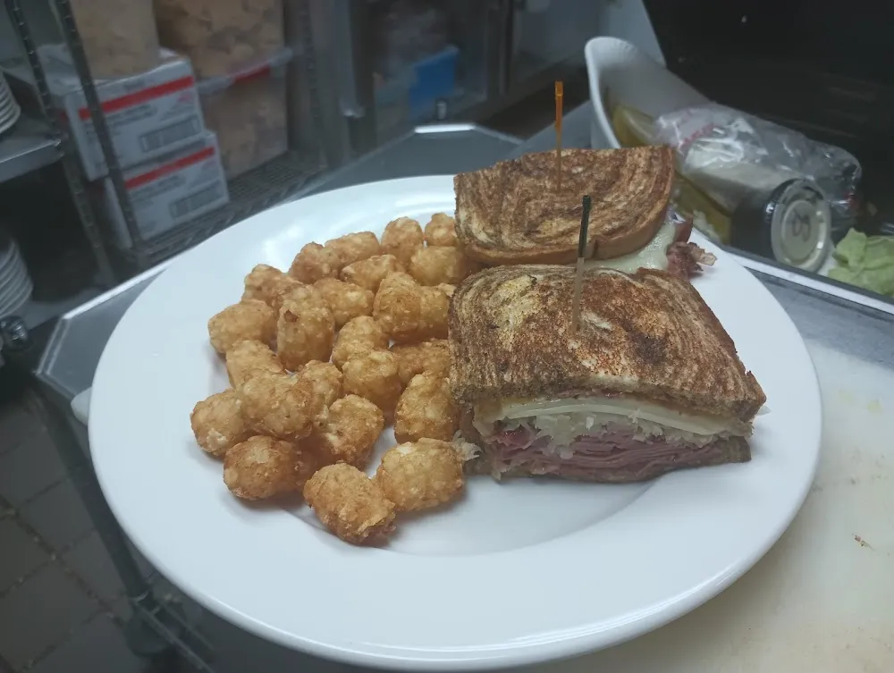 Reuben Sandwich with Tater Tots